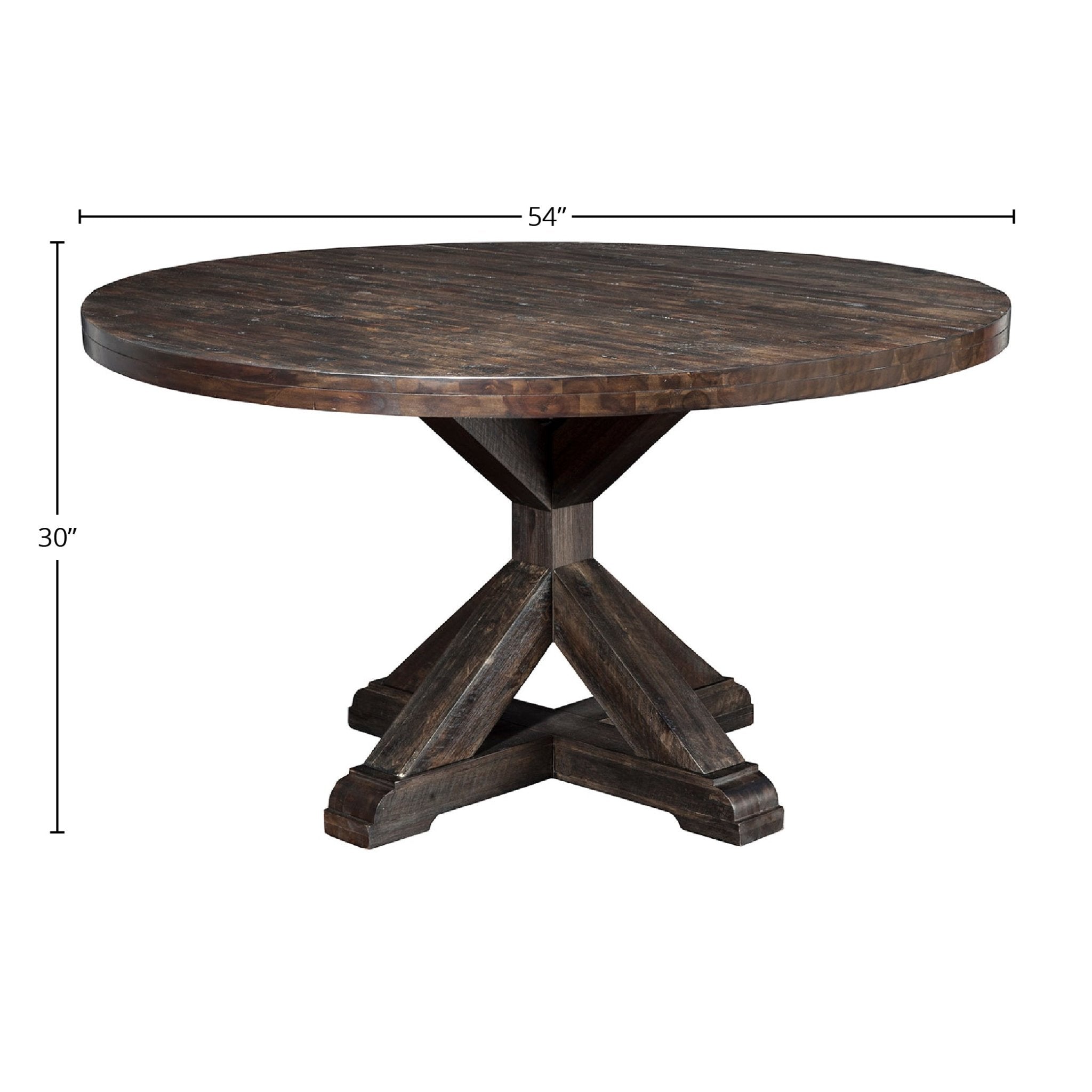 Mesa de comedor redonda Newberry, gris reciclado