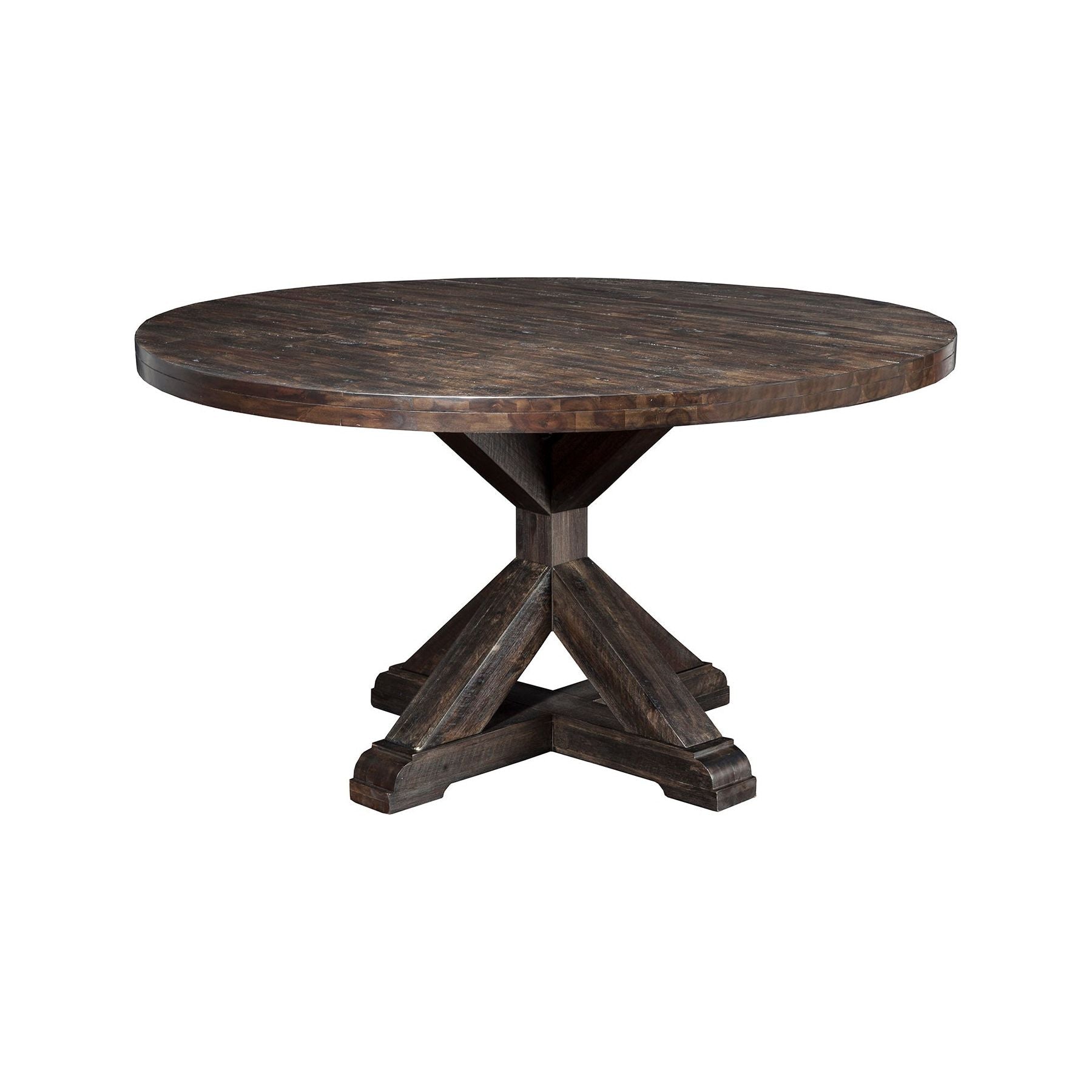 Mesa de comedor redonda Newberry, gris reciclado