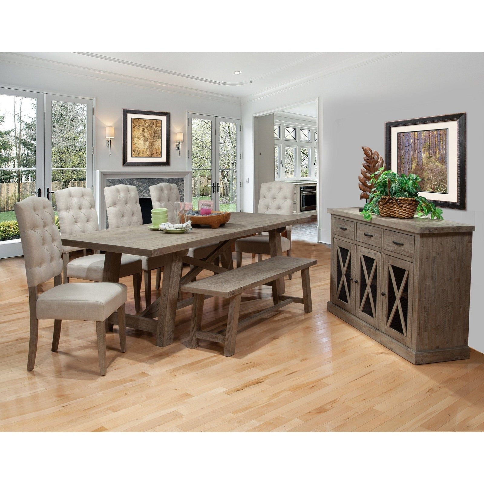 Sillas laterales Newberry, color natural desgastado