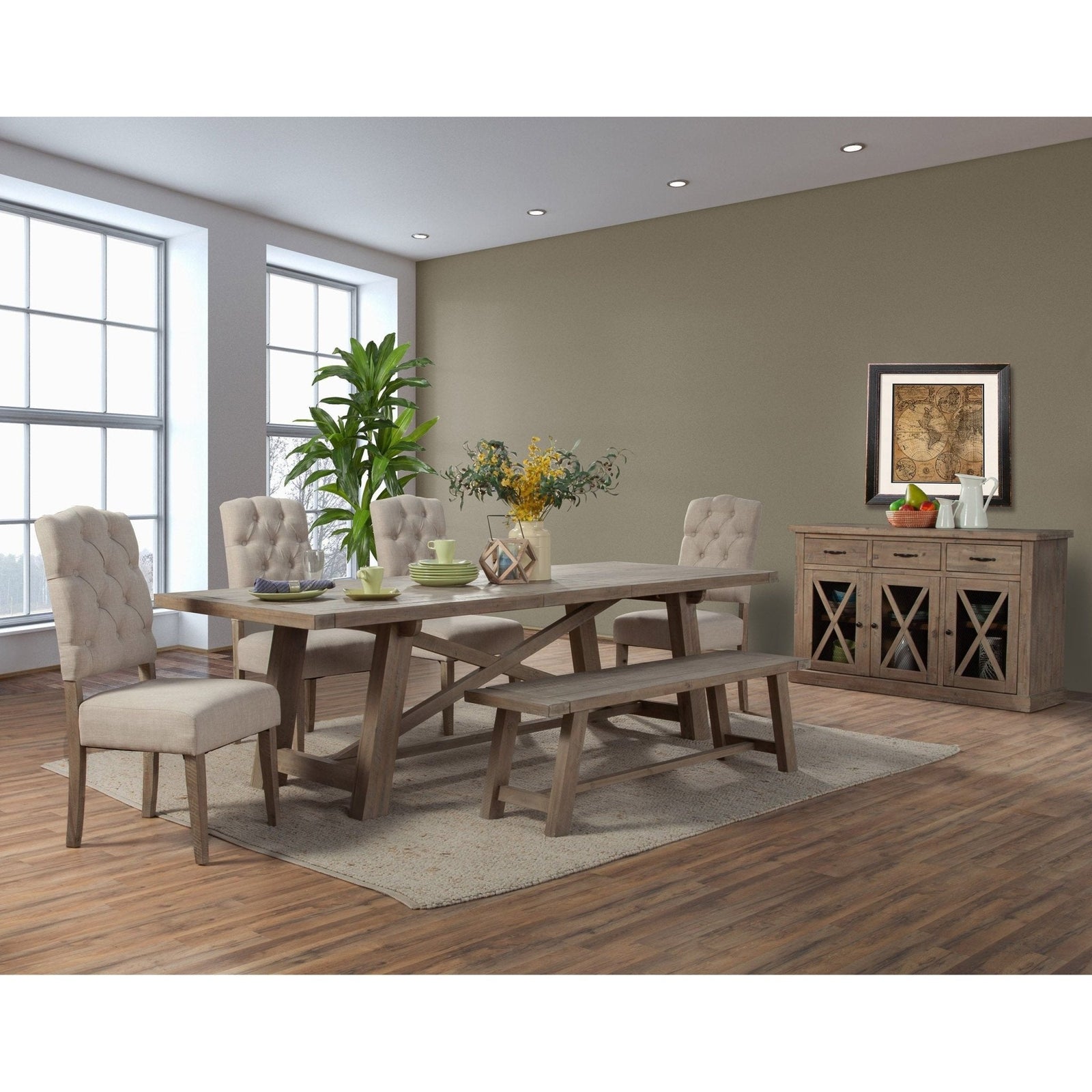 Sillas laterales Newberry, color natural desgastado