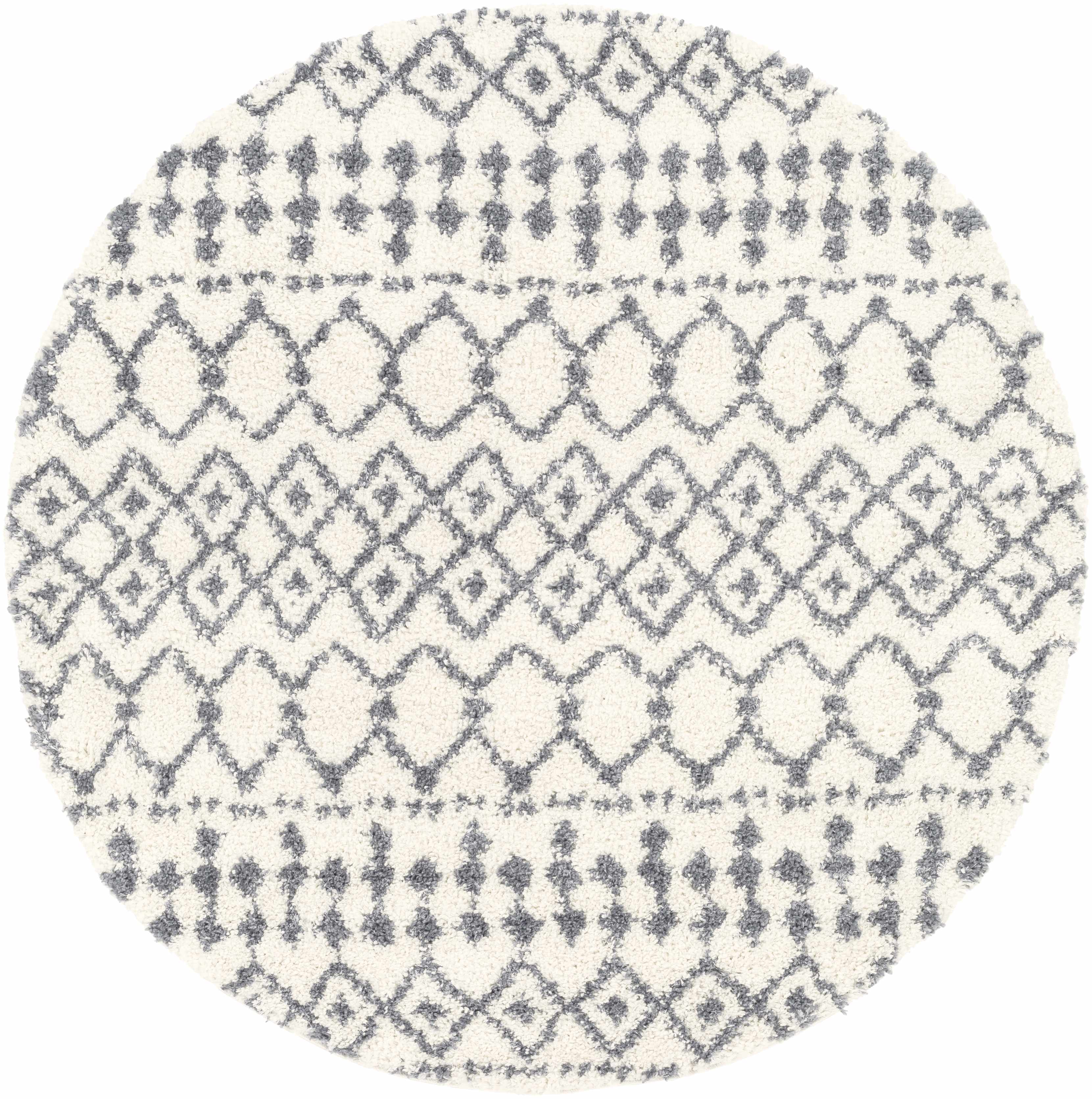 Alfombra de felpa con enrejado blanco y gris de Navassa