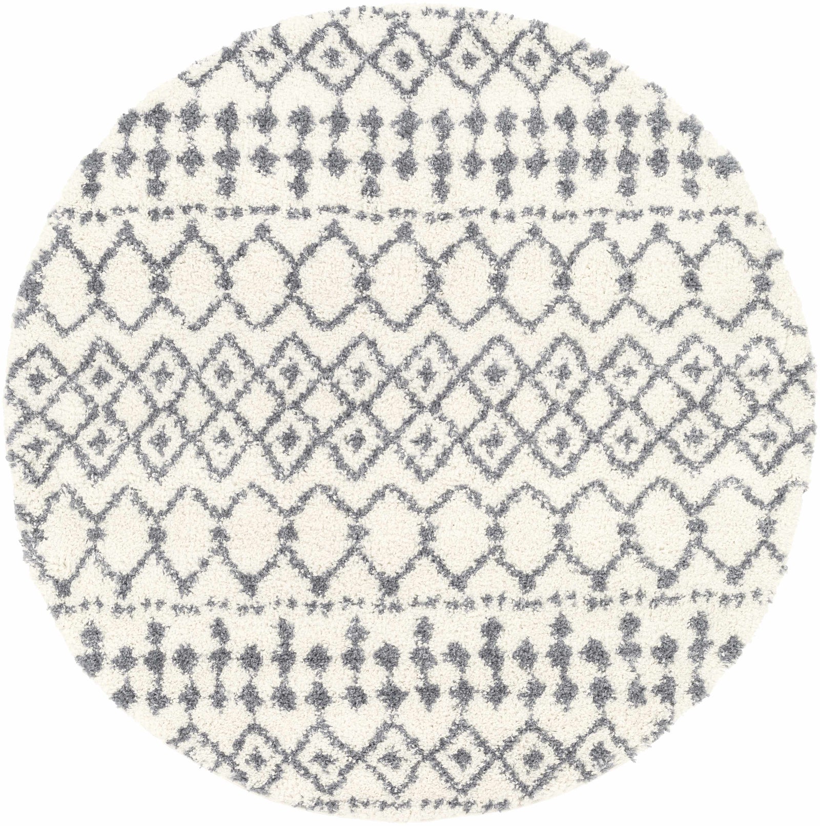 Alfombra de felpa con enrejado blanco y gris de Navassa
