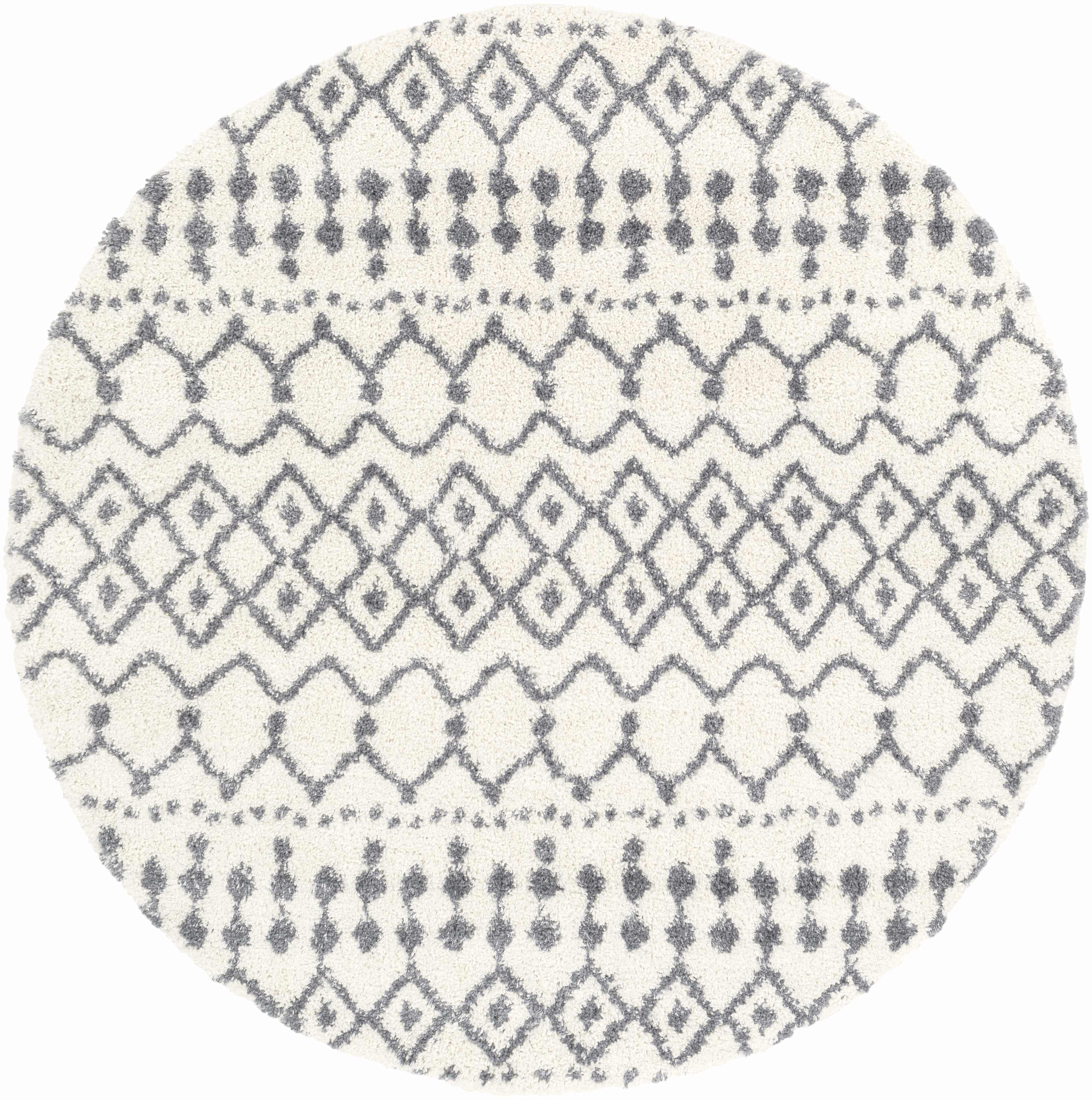 Alfombra de felpa con enrejado blanco y gris de Navassa