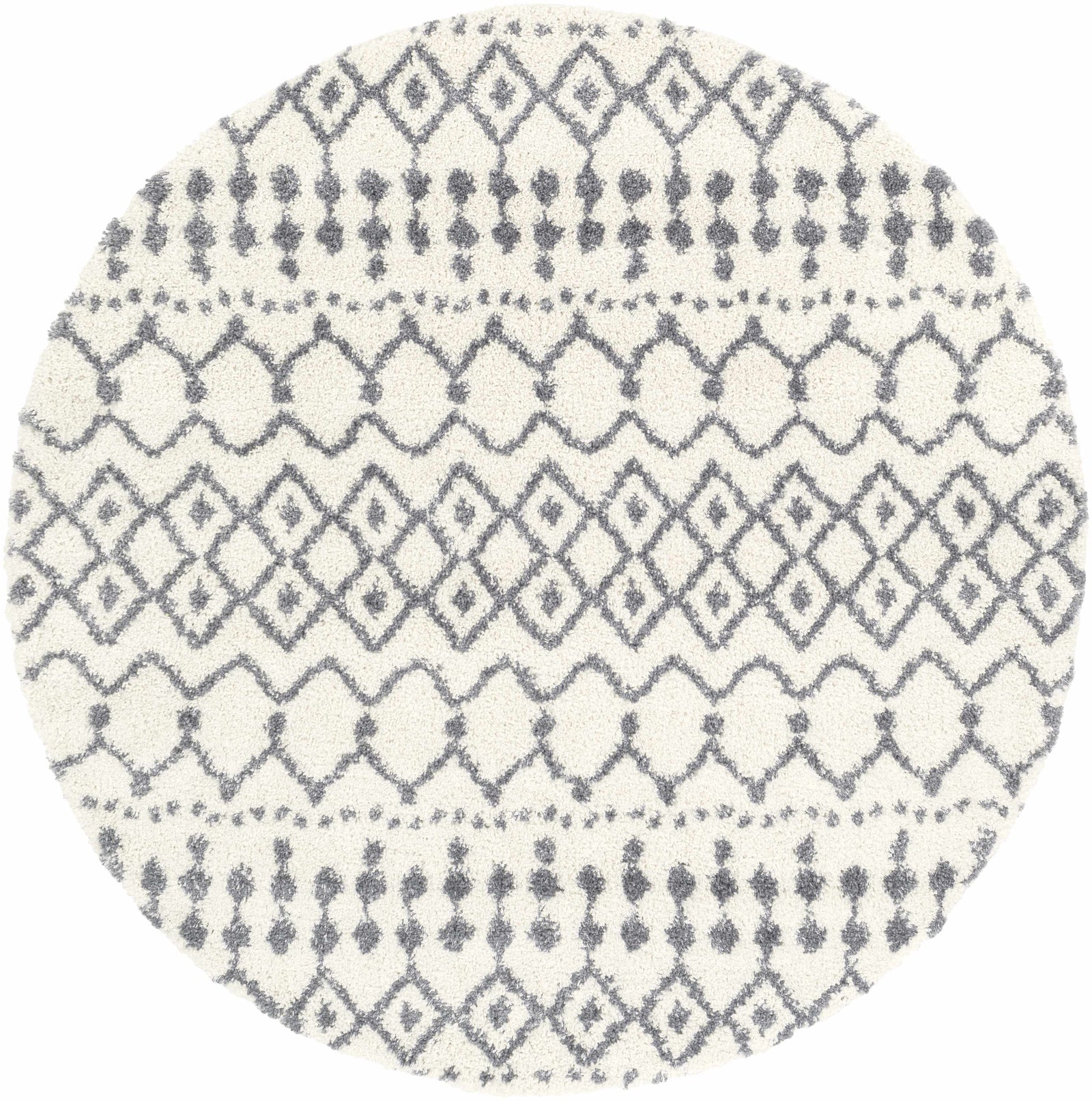 Alfombra de felpa con enrejado blanco y gris de Navassa