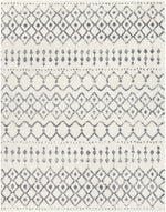 Alfombra de felpa con enrejado blanco y gris de Navassa