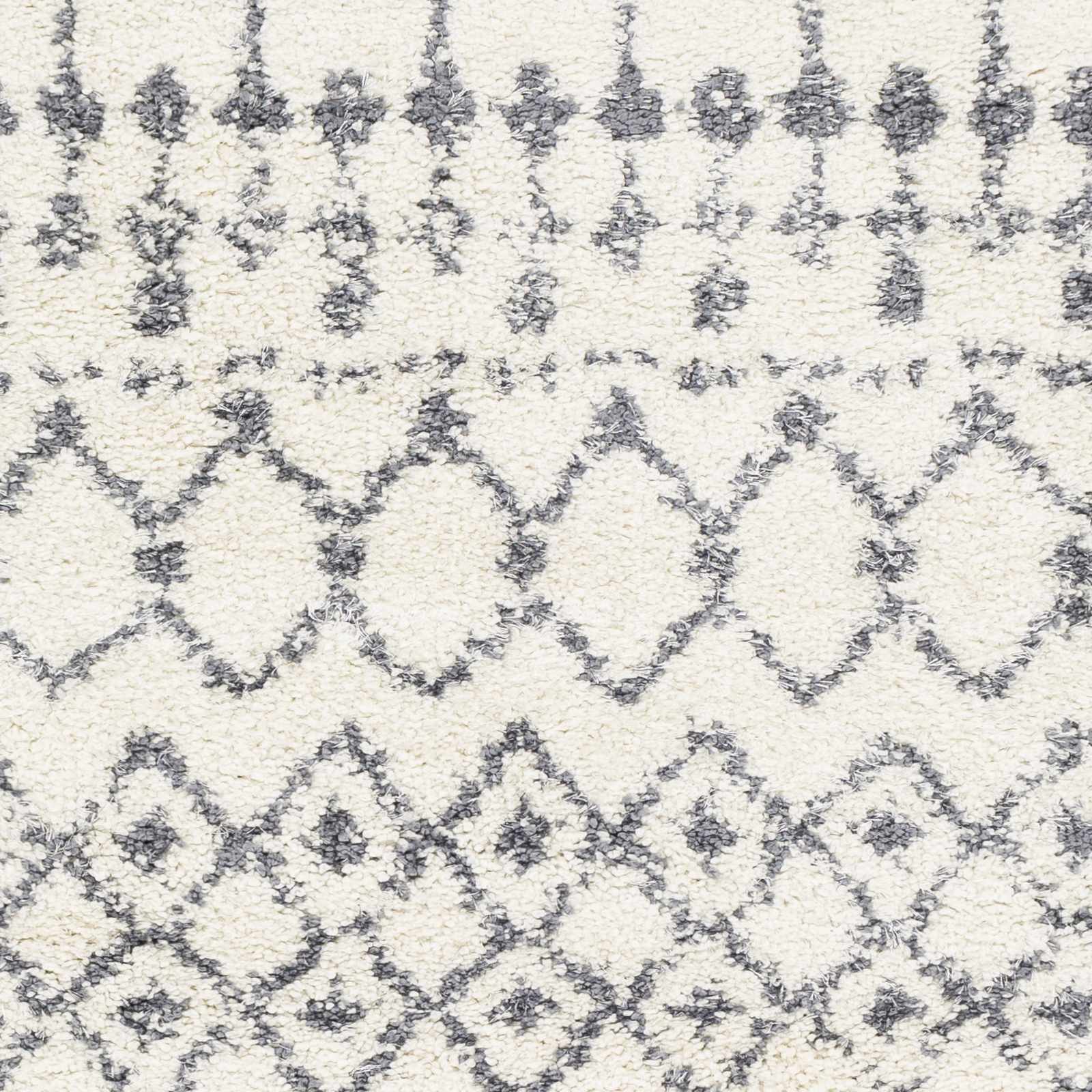 Alfombra de felpa con enrejado blanco y gris de Navassa