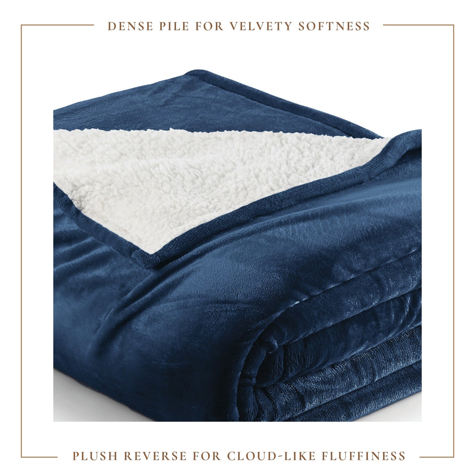 Velvet Plush Sherpa Bed Blanket - Sherpa Fleece Collection