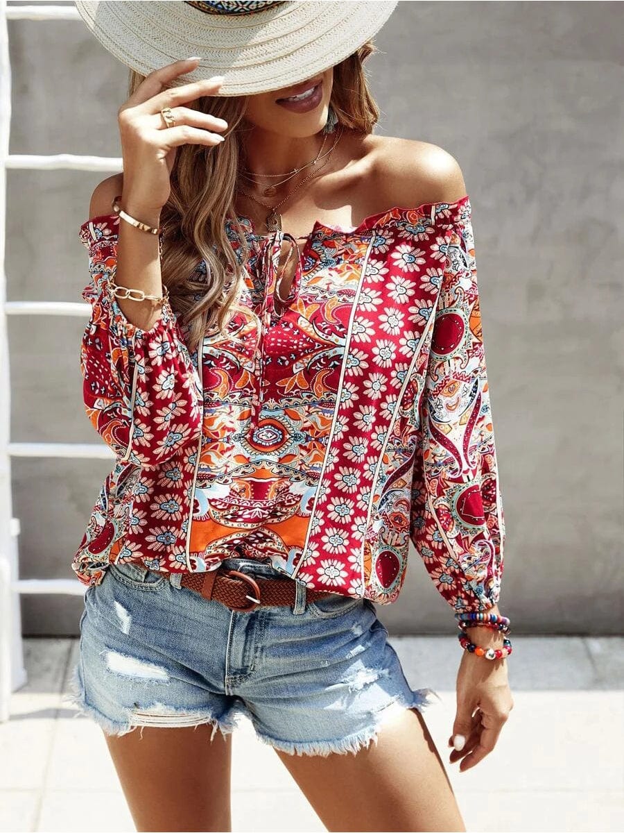 Off-The-Shoulder Bohemian Blouse