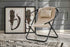Silla plegable de piel sintética con estructura de metal color blanco roto