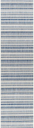 Alfombra nórdica de rayas blancas y azules Olin