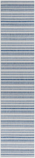 Alfombra nórdica de rayas blancas y azules Olin