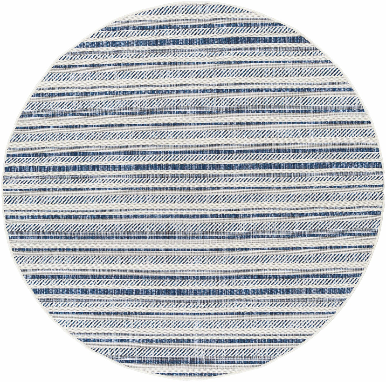 Alfombra nórdica de rayas blancas y azules Olin
