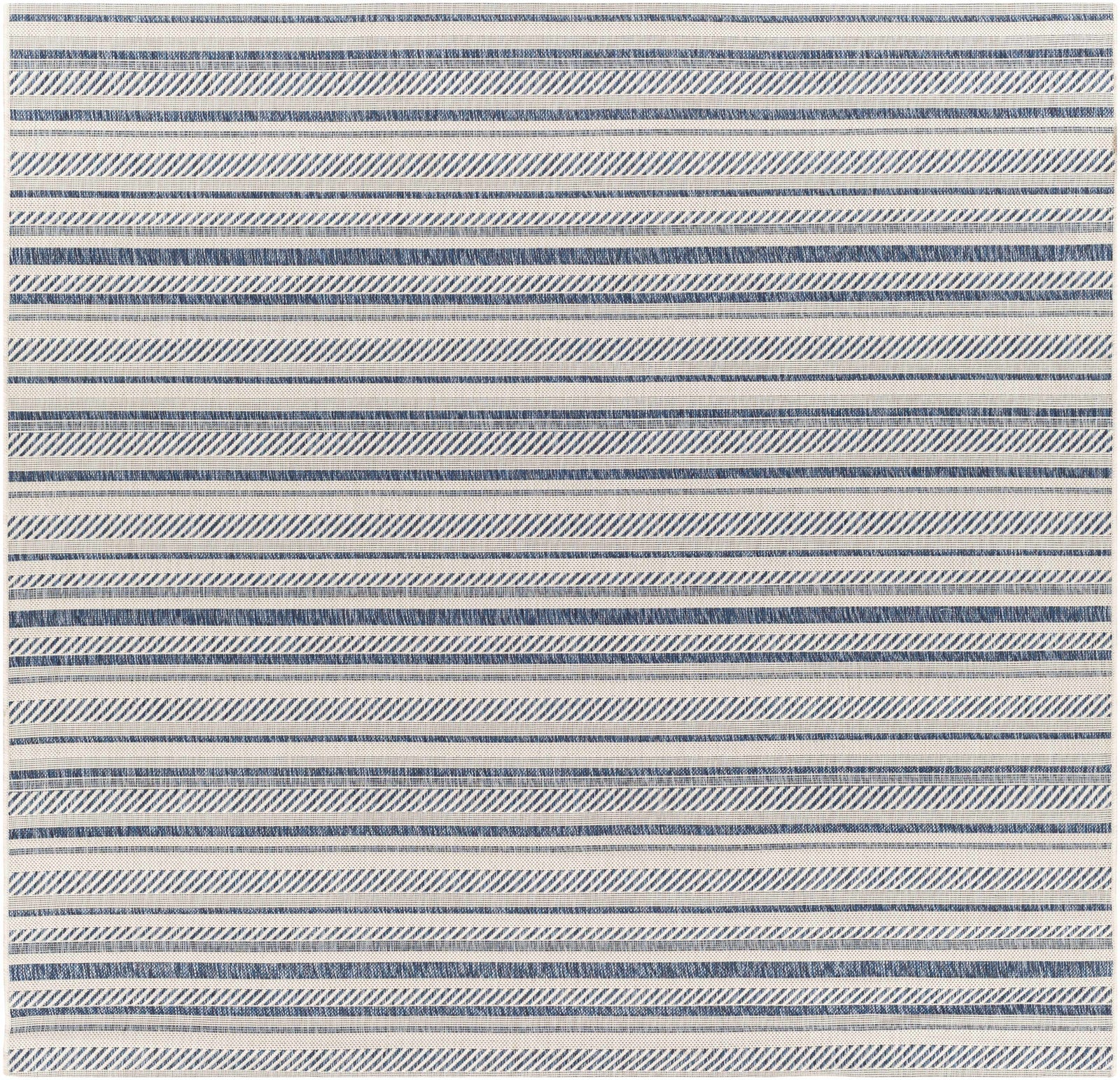 Alfombra nórdica de rayas blancas y azules Olin