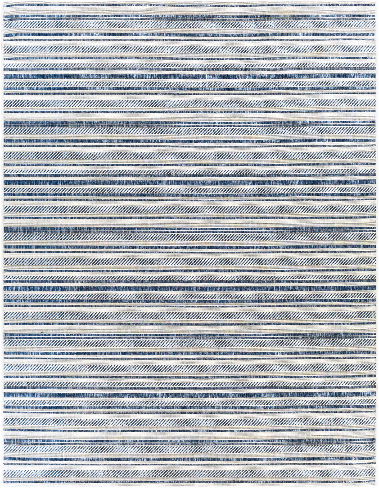 Alfombra nórdica de rayas blancas y azules Olin