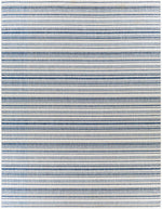 Alfombra nórdica de rayas blancas y azules Olin