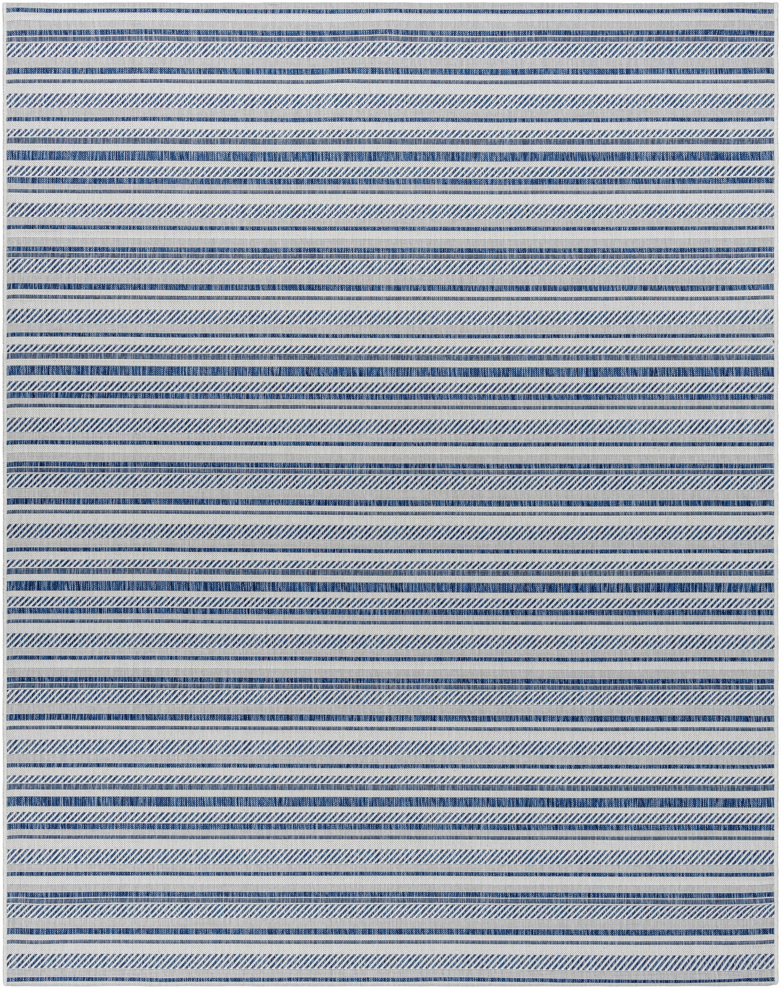 Alfombra nórdica de rayas blancas y azules Olin