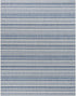 Alfombra nórdica de rayas blancas y azules Olin