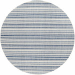 Alfombra nórdica de rayas blancas y azules Olin