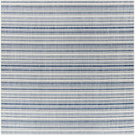 Alfombra nórdica de rayas blancas y azules Olin
