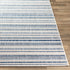 Alfombra nórdica de rayas blancas y azules Olin