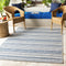 Alfombra nórdica de rayas blancas y azules Olin