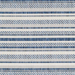 Alfombra nórdica de rayas blancas y azules Olin