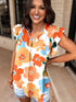 Cute Orange and Pink Floral Shirt