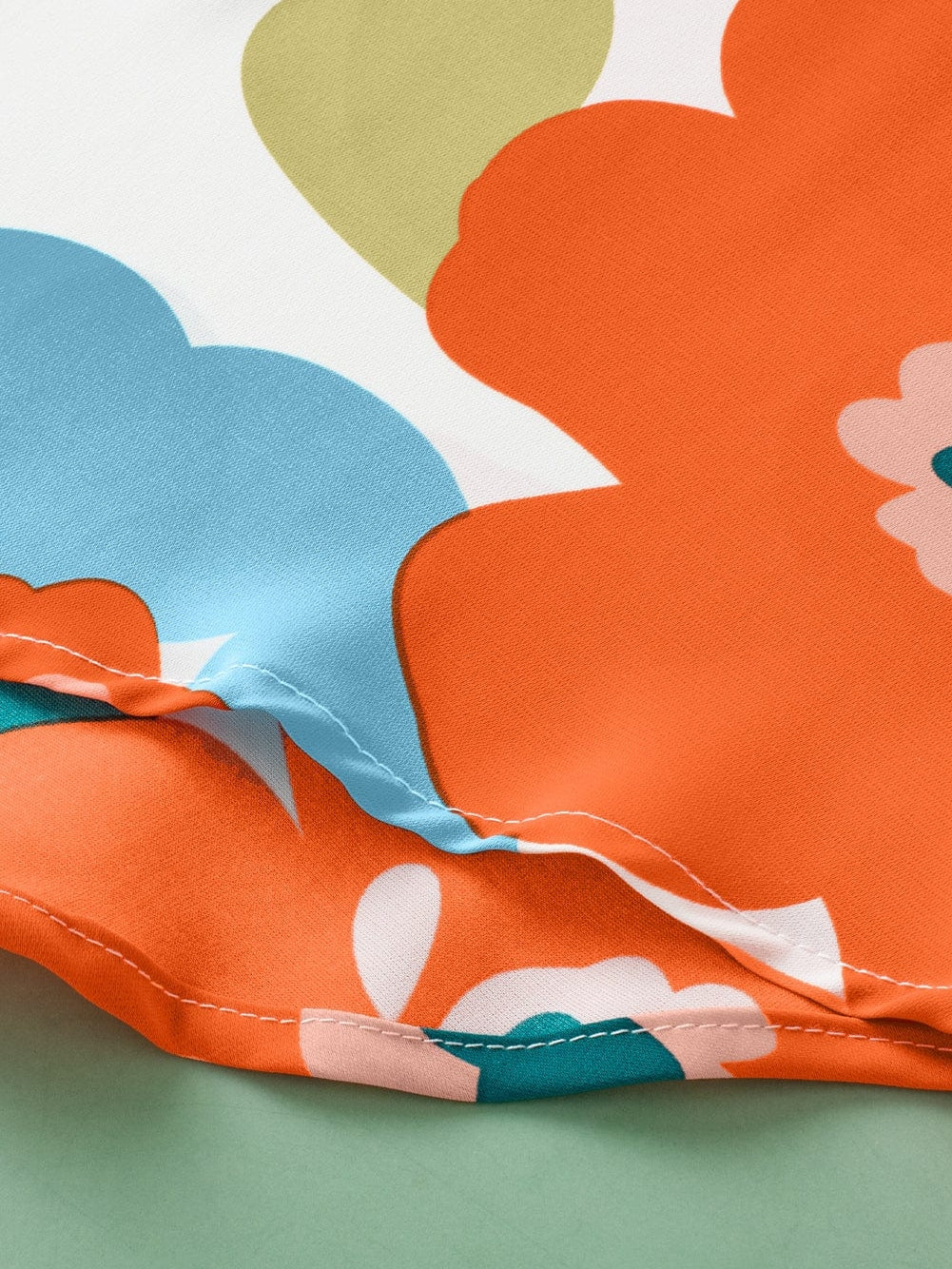 Cute Orange and Pink Floral Shirt
