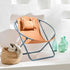 Silla plegable de piel sintética con estructura de metal color naranja