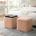 Lilly Faux Fur Cube Storage Ottoman