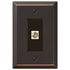 Oversized Aged Bronze Steel - 1 Cable Jack Wallplate