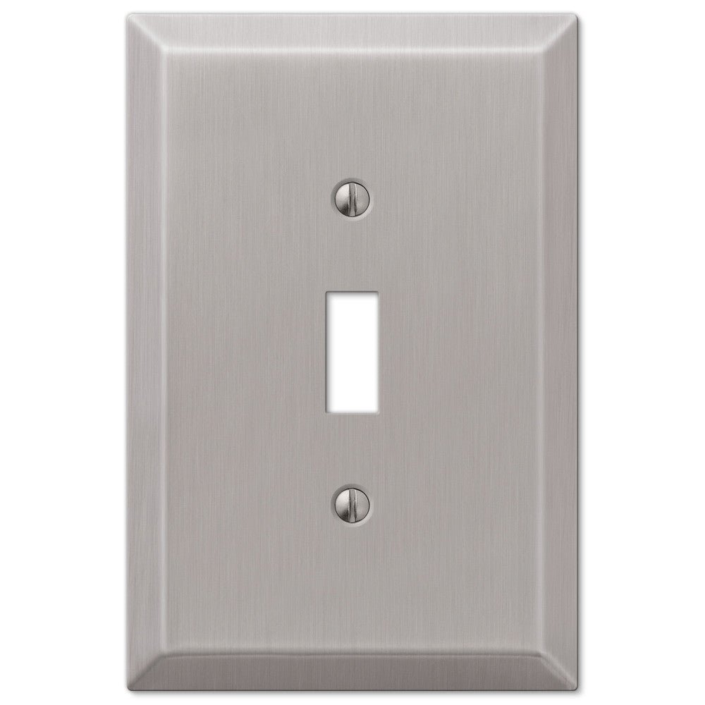 Oversized Brushed Nickel Steel - 1 Toggle Wallplate