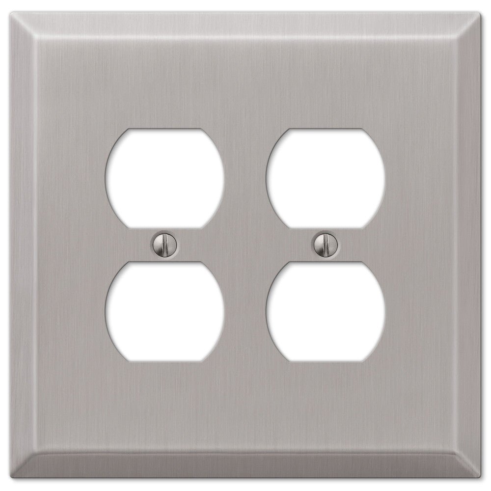Placa de pared de gran tamaño de acero niquelado cepillado - 2 dúplex