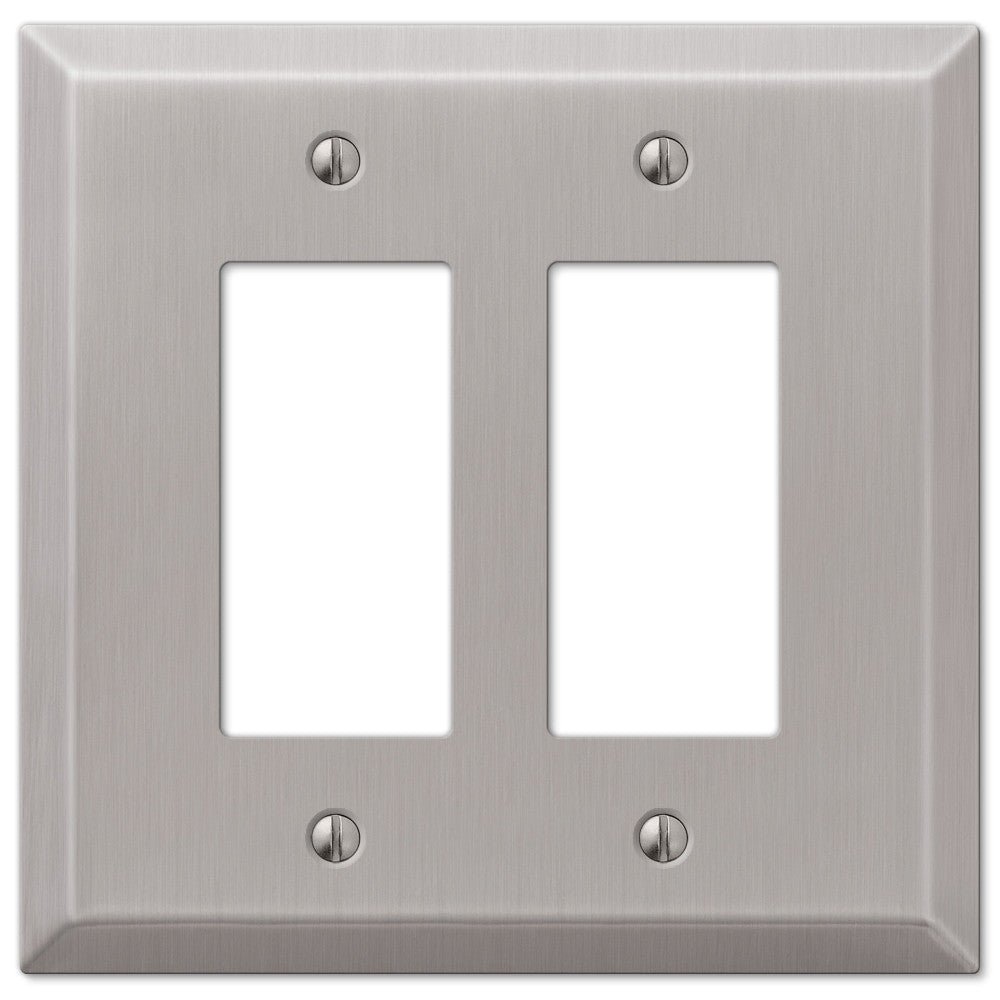 Placa de pared de gran tamaño de acero niquelado cepillado con 2 balancines