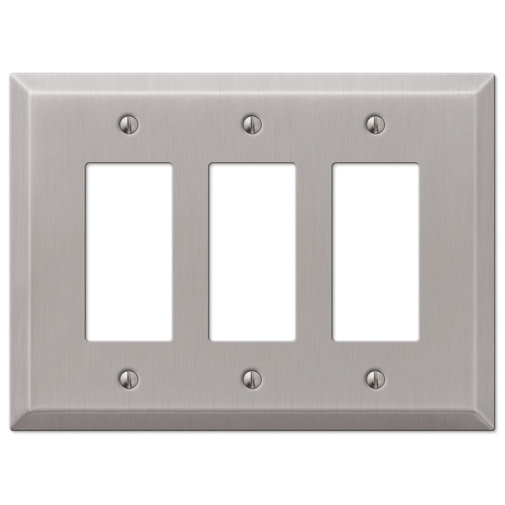 Placa de pared de acero niquelado cepillado de gran tamaño con 3 balancines