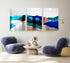 Oversized Contemporary Art Mirrored Mountain Wall Decor Set of 3