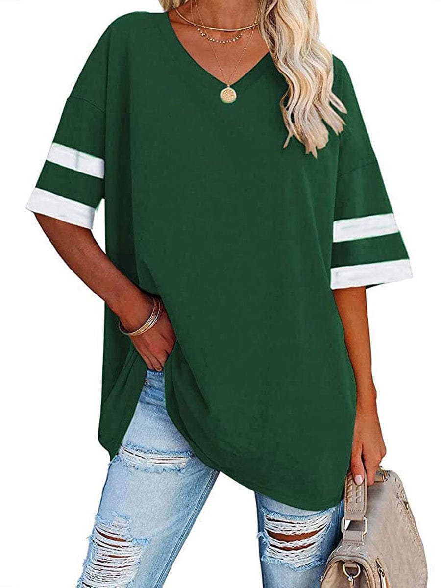 V-Neck T-Shirt with Raglan Sleeves