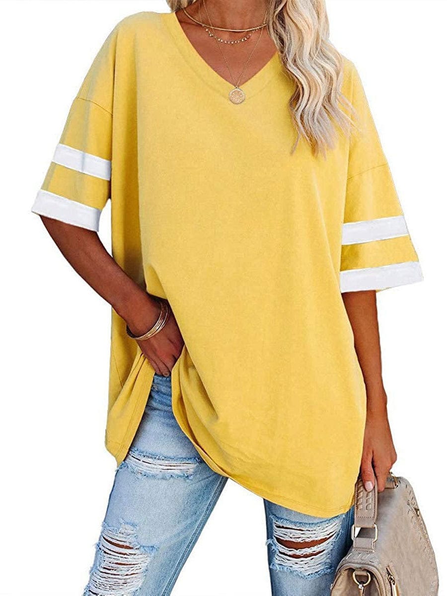 V-Neck T-Shirt with Raglan Sleeves