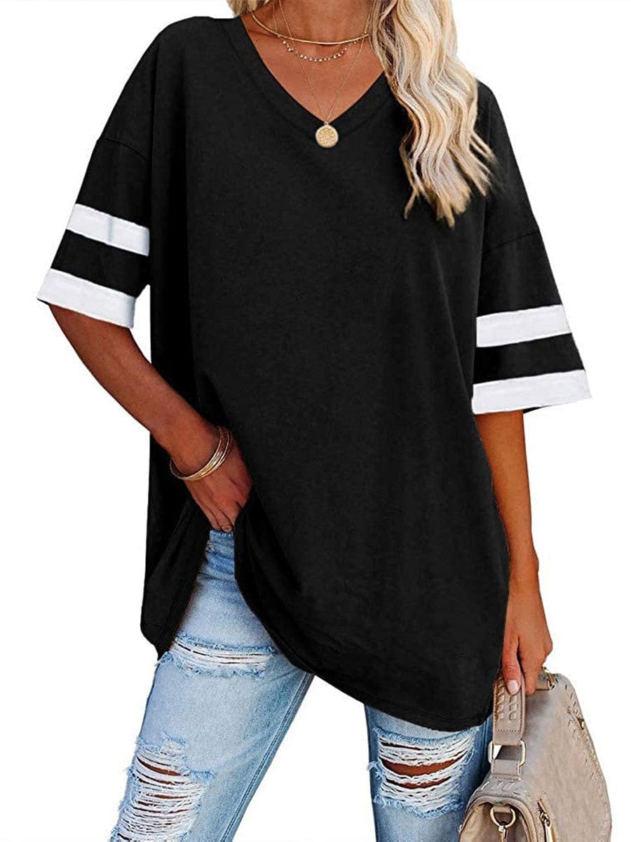 V-Neck T-Shirt with Raglan Sleeves