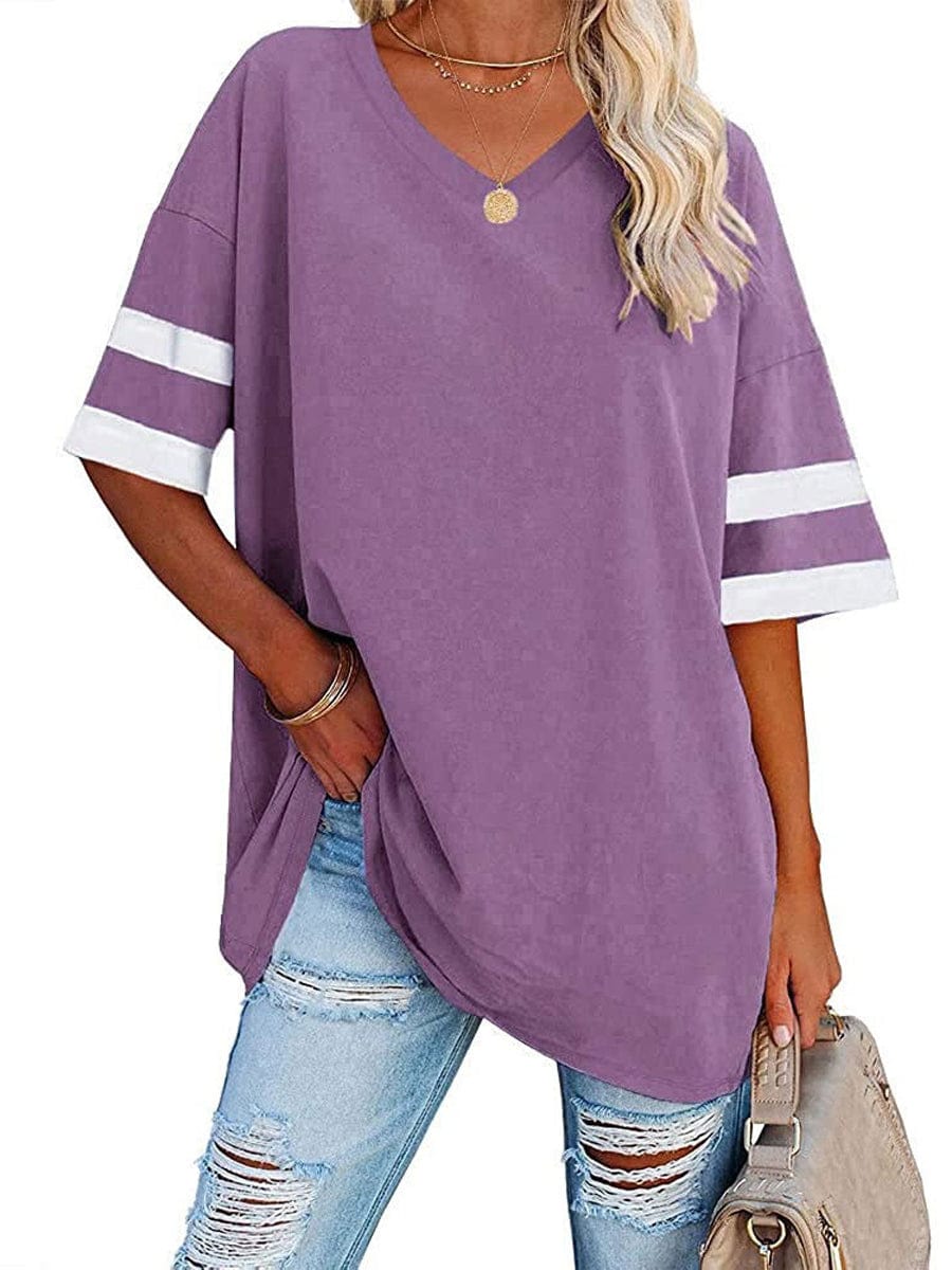 V-Neck T-Shirt with Raglan Sleeves