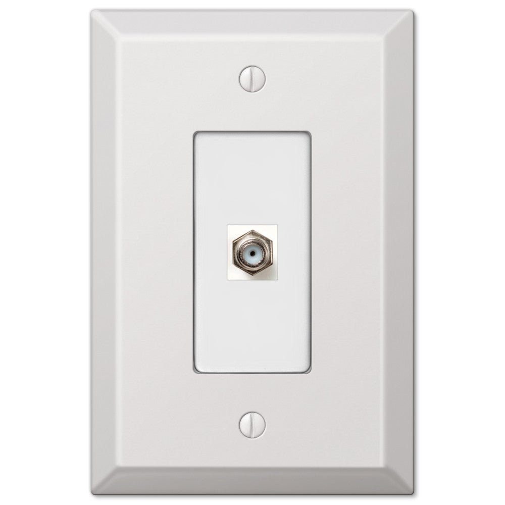 Placa de pared de gran tamaño de acero blanco con conector para 1 cable