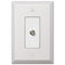 Placa de pared de gran tamaño de acero blanco con conector para 1 cable