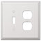 Acero blanco de gran tamaño: 1 palanca/1 placa de pared dúplex