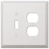 Acero blanco de gran tamaño: 1 palanca/1 placa de pared dúplex