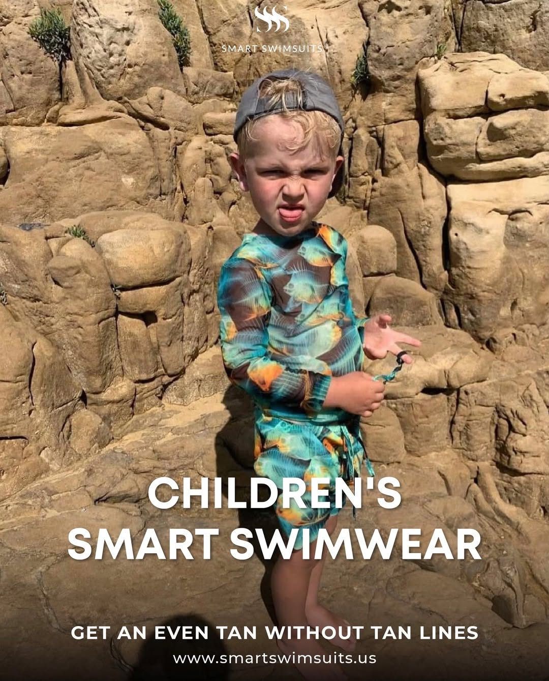 Kid's Smart Swim Shorts Fish