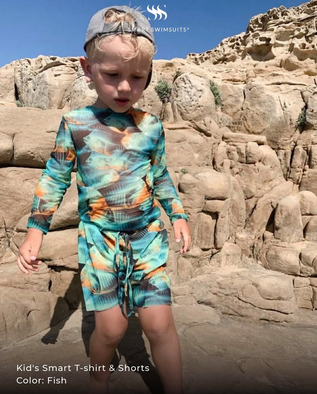 Kid's Smart Swim Shorts Fish