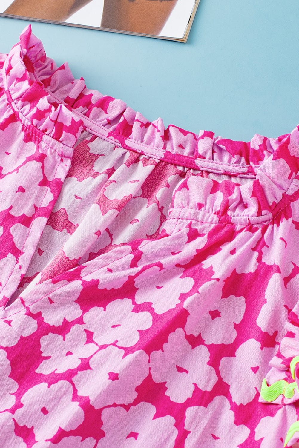 Pretty Pink Flower Print Top