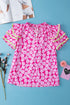 Pretty Pink Flower Print Top