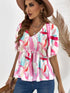 Summer Abstract Print Blouse