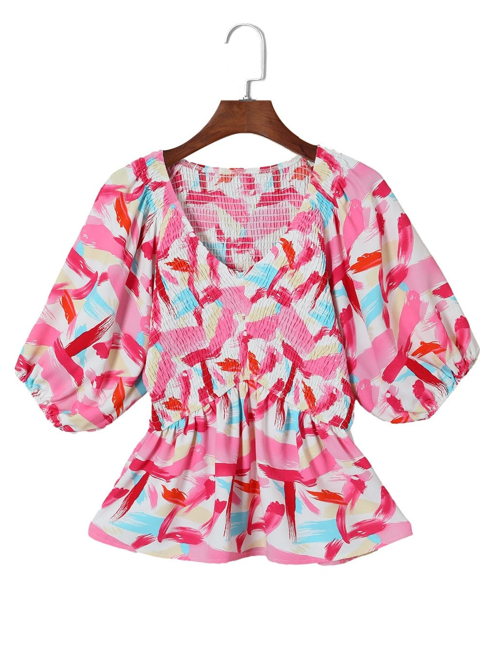 Summer Abstract Print Blouse